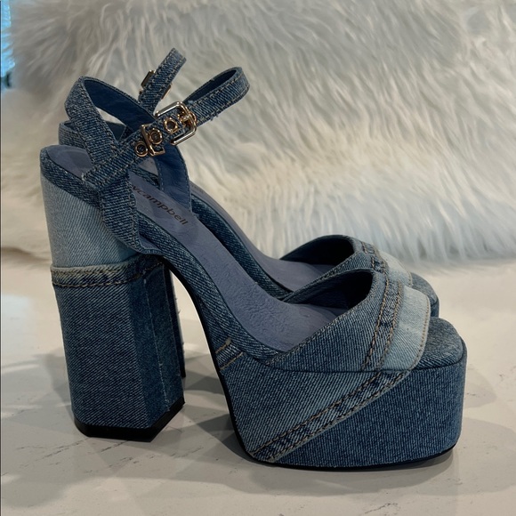 NWOT Jeffrey Campbell Denim Platform Sandals High Heels -Size 5 - Fits like 5.5 main image 4